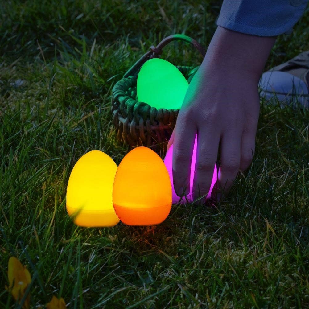 12 piezas de LED de huevos de Pascua Feria Luces de Navidad Patio Pascua Decoración para el hogar 